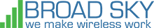 Broad Sky Networks logo — wireless WAN, 5G/LTE failover, and satellite broadband supplier for remote sites, sourced by BizTech Ally