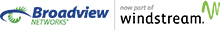 Broadview Networks and Windstream logo — cloud voice, OfficeSuite UC, and nationwide fiber network supplier available through BizTech Ally